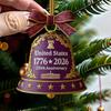 Yousheng United States 250th Anniversary Bell Ornament Commemorative Patriotic Christmas Tree Metal Bell Hanging Decoration Holiday Party Pendant