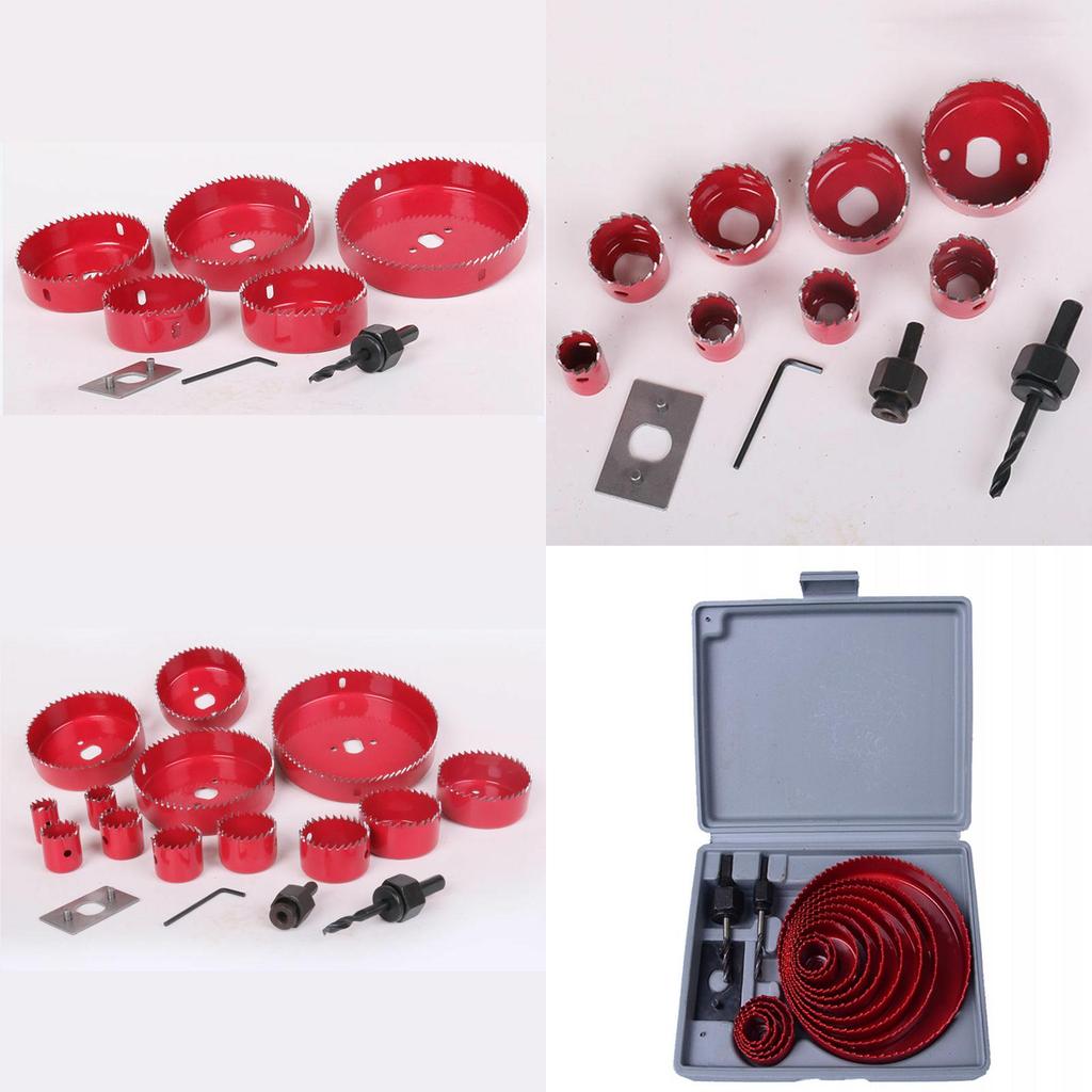 Набор из 16 пильных сверл для проделывания отверстий, дерево, пластик, листовой металл, кейс 3/4" 5" резка