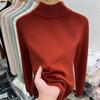 Шикарный красный ангоровый вязаный свитер: Женский облегающий топ с полувысоким воротом для осени/зимы