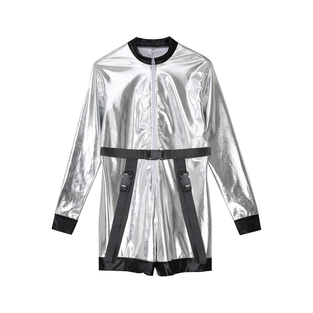 Женский металлический костюм астронавта, космический костюм, комбинезон космонавтки на Хэллоуин