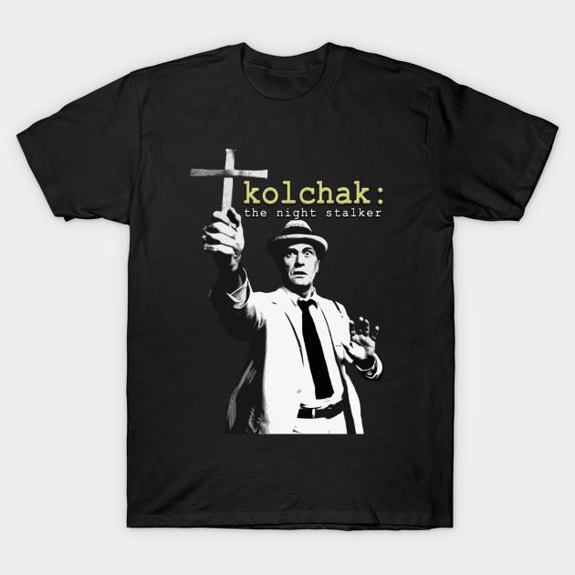 Мужская черная футболка с принтом Night Stalker - Колчак Без выреза Термотрансферный принт Хлопковая футболка