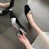 Simple Women Shoe 2024 Summer New Super Soft Leather Sandals Elegant Woman Heeled Shoe Allmatch Casual Dress Matching Skirt Shoe