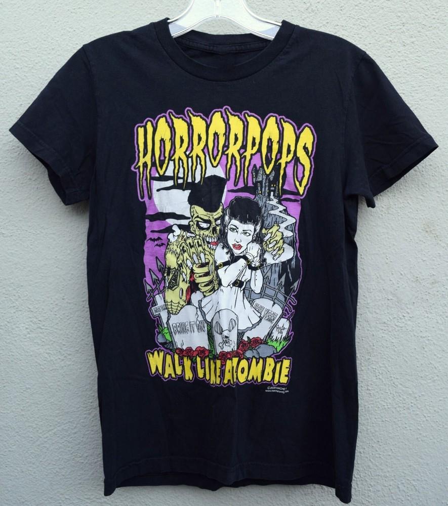 Vintage Horrorpops Walk Like A Zombie TShirt ZL432 FREE SHIPPING