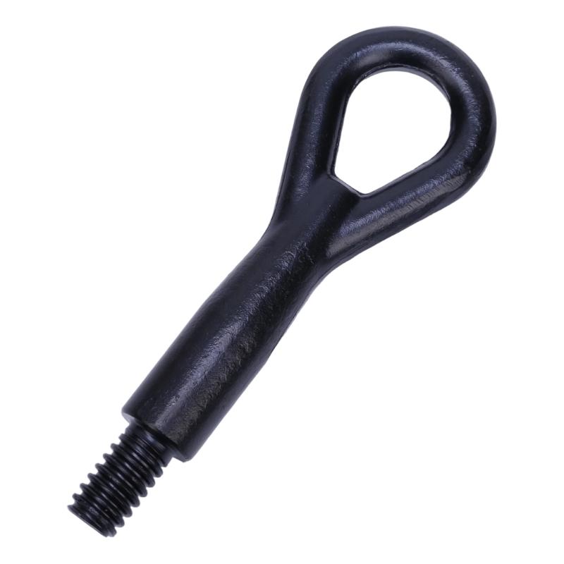 Vehicle Tow Eye Hook 1674282with Screw-In Mounting End and Closed Loop, Black Metal Part for Vehicle Towing Attachment
