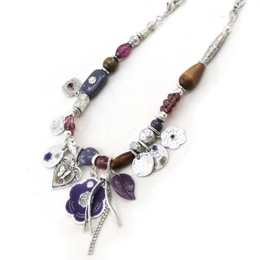 Les Trésors De Lily [C5320] — Дизайнерское колье «Бабушка» фиолетового цвета
