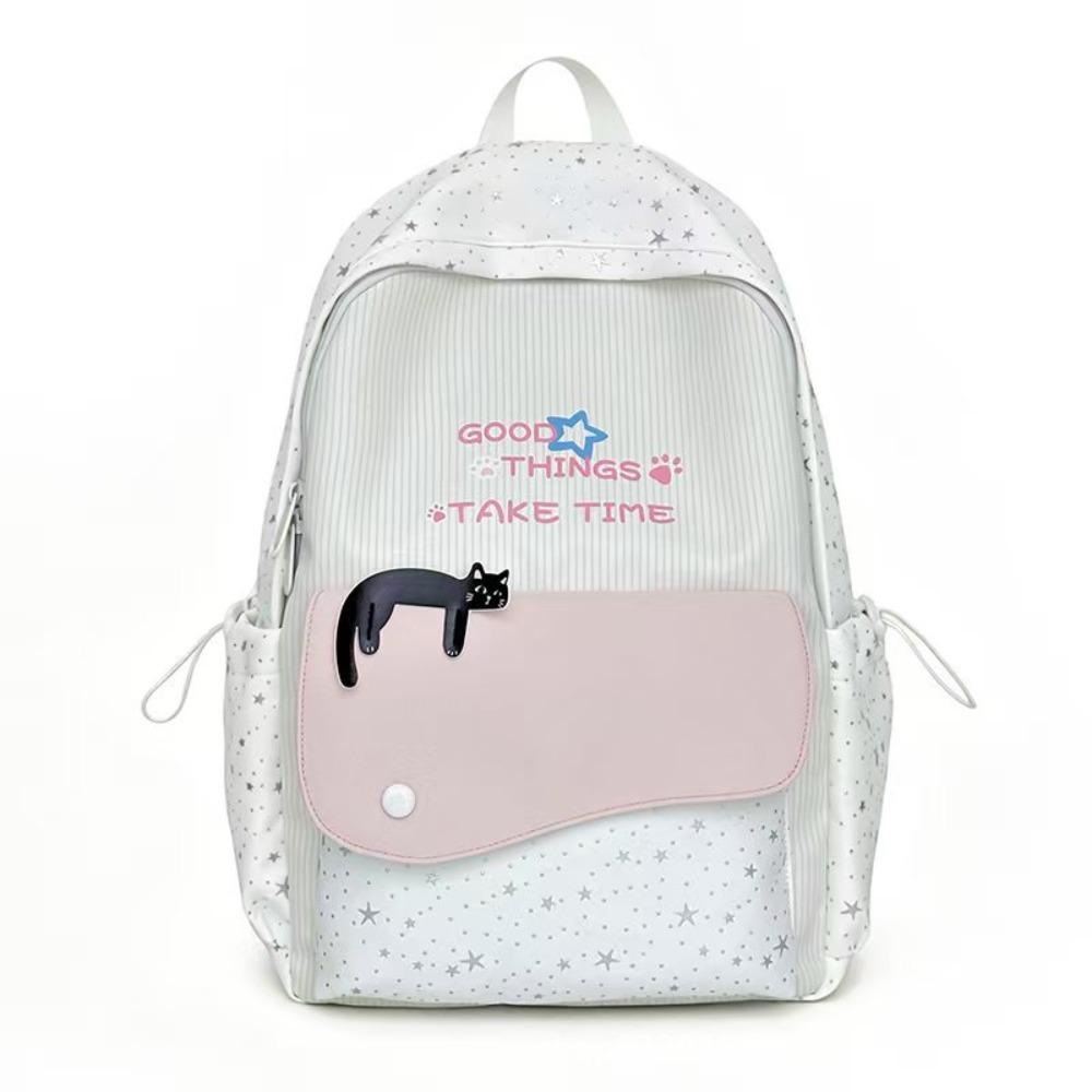 Sweet Nylon Rucksack Minimalist Student School Bag Cute Cat Star Backpack College