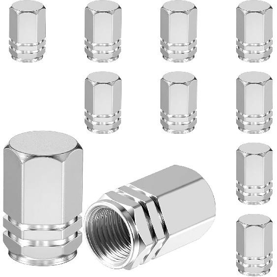 Bewudy 12 PCS Tire Valve Caps, Car Tire Valve Stem Cap, Universal Car Wheel Tires Covers Chrome Valve Stem Caps for Cars, SUV, Truck, Motorcycle,