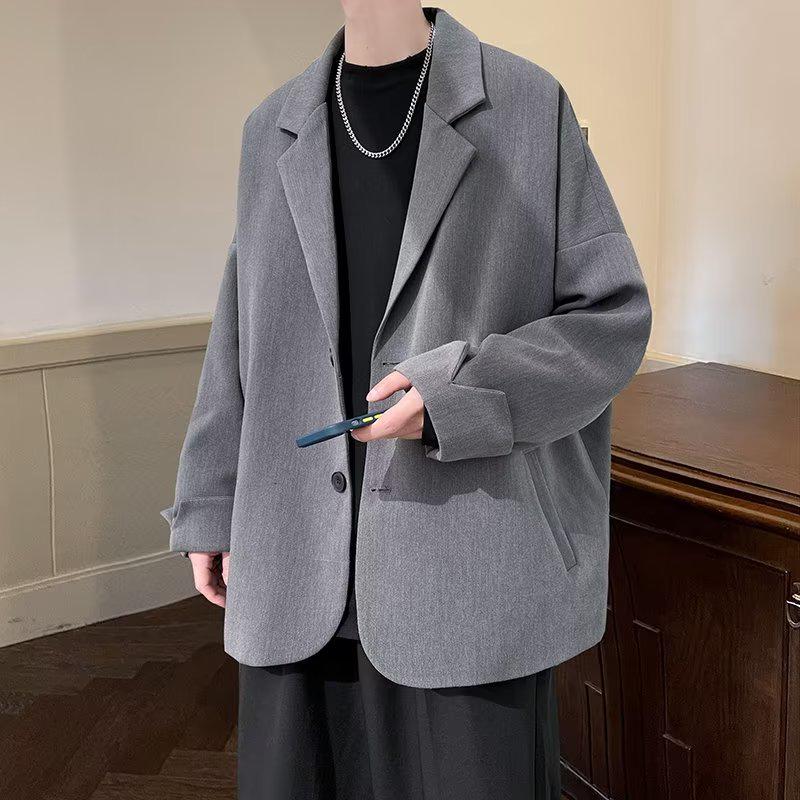 2024 Trendy Korean Men's Loose Suit Jacket: Stylish All-Match Spring/Autumn Top