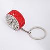 Car Wheel Shape Crystal Wheel Keychain Crystal Crystal Tire Wheel Rim Pendant  Souvenir