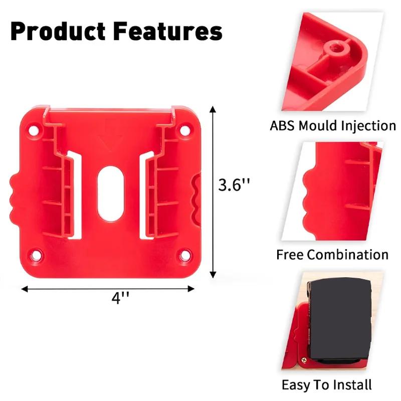 For Milwaukee M&18 Battery Holder For 18V Lithium Battery Can Be Fixed On The Wall  Battery Splice Battery Mount Dock Holder