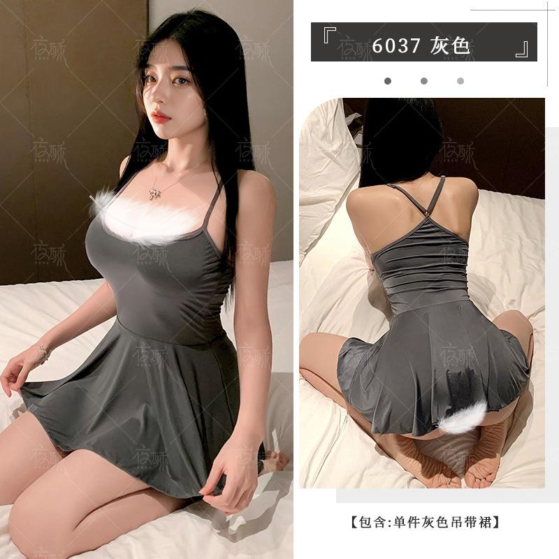 Sex underwear pajamas high elastic ice silk backless sexy hip skirt seduction tights suspender dress