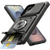 Чехол для Samsung S26 Ultra S25 S24 S23 Ultra A57 A37 A17 с магнитным поворотным кольцом-подставкой, усиленная защита от падений, чехол-кошелек