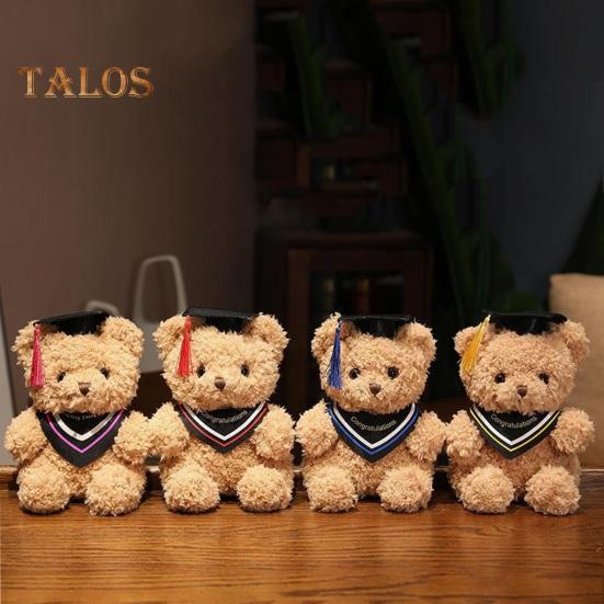 Мультяшная кукла-медведь, подарок на выпускной, мягкая, пушистая, моющаяся, с декором в шляпе, плюшевая игрушка в виде доктора, животного, выпускной топпер для торта, украшение для букета, реквизит