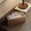 Rustic Wood Draw Paper Box Rectangle Napkin Holder Home Decor Walnut Wood Grain Tissue Box  Kitchen