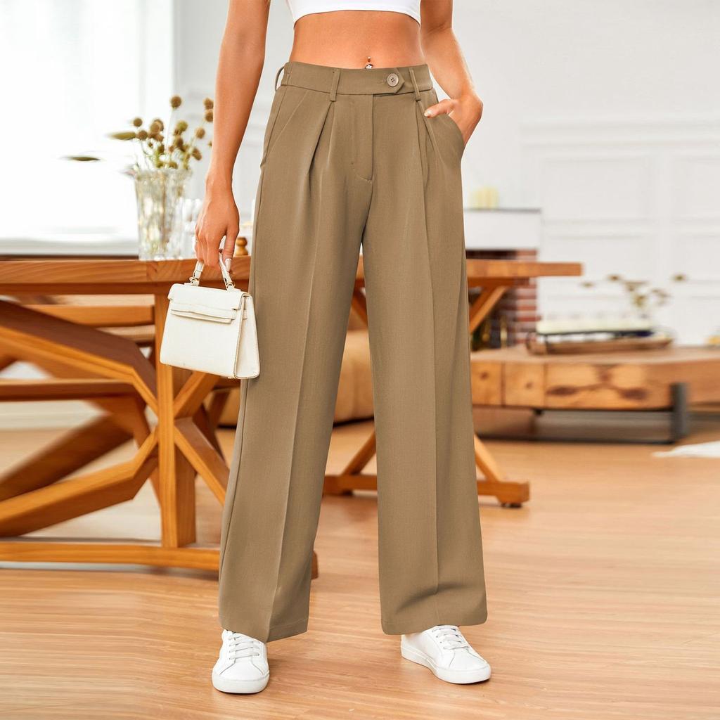 Women's Autumn Temperament Commuting Casual Loose Wide Leg Straight Leg Suit Pants Long Pants