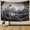 Halloween Party Decoration Tapestry Witch Pumpkin Wall Decoration Background Cloth Home Living Room Bedroom Decoration Tapestry