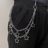 Pants Chain Metallic Punk 2Layered Star Pendant Jeans Chain Clothing Decorative Hiphop Waist Chain Y2K Waist Jewelry