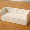 Miniature Single Bed for Dolls 0.05 Doll House Furniture Retro Wooden Mini Single Bed with