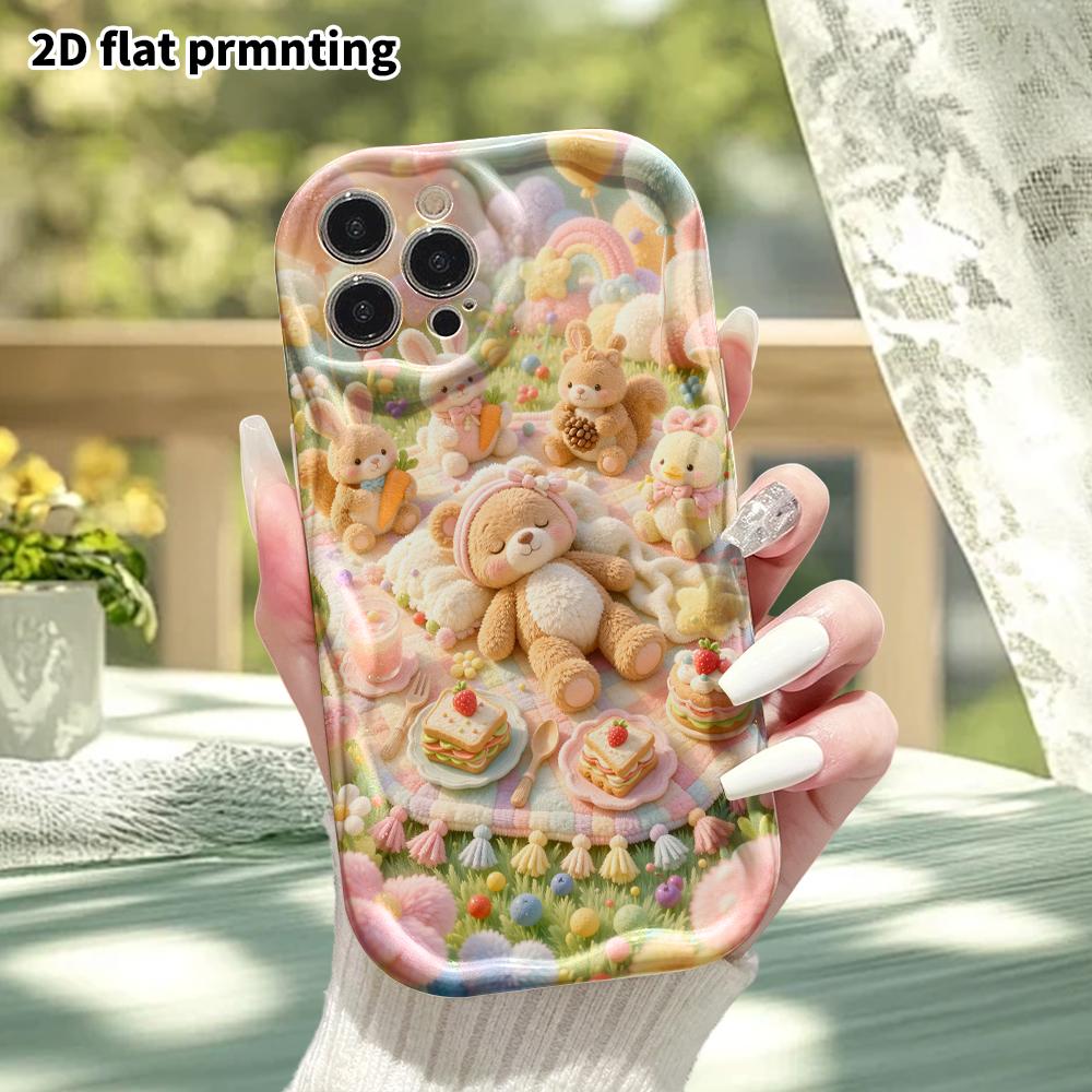 Phone Case: 2D flat, fits iPhone 18, 17, 16, 15, 14, 13, 12Pro protective case, perfect for spring picnics, Christmas and Halloween, ideal holiday gif