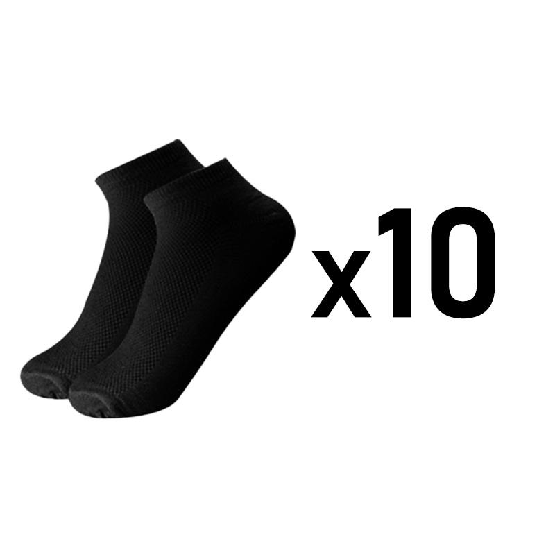10 Pairs/Lot Breathable Men's Socks Short Ankle Elastic Solid Color Mesh Cotton Business Unisex Sock Plus Size EU38-46