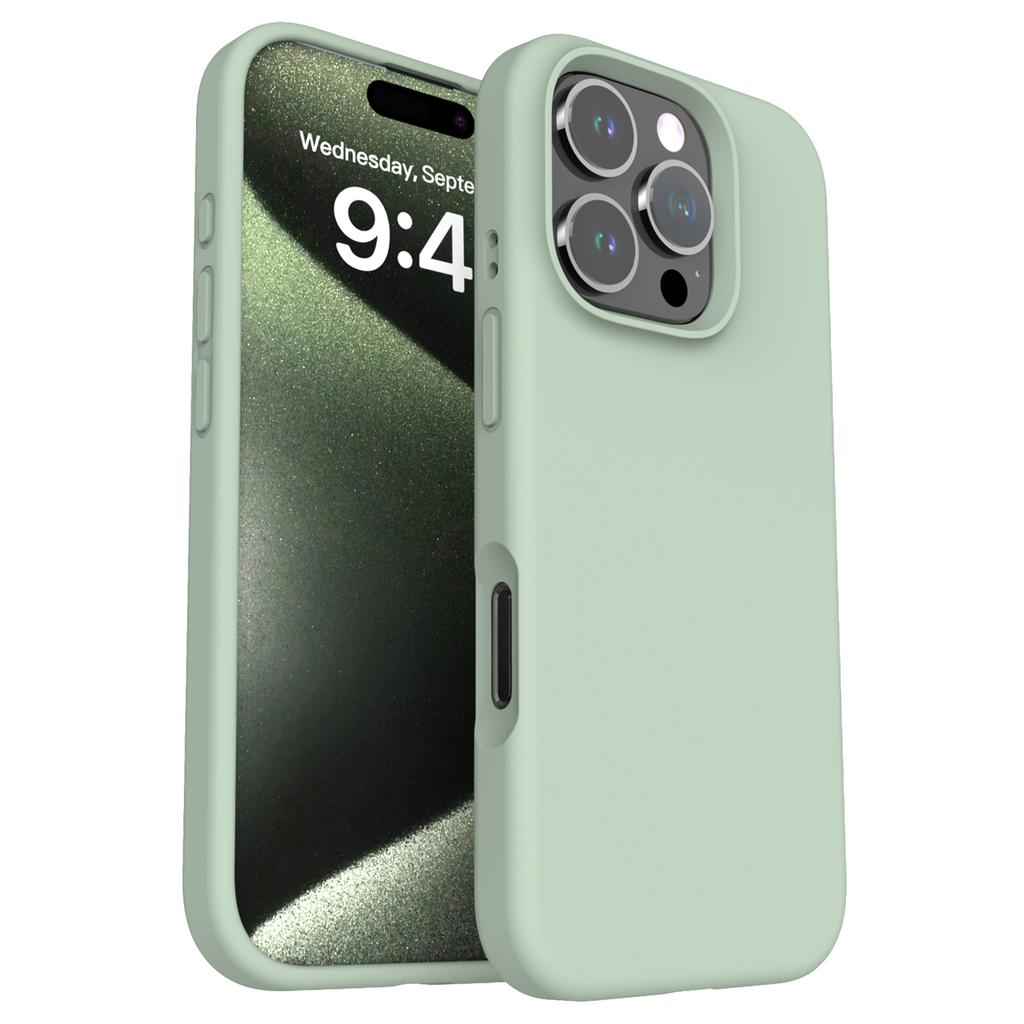 For iPhone 16 Pro Magnetic Case PC+Liquid Silicone Anti-Scratch Phone Cover