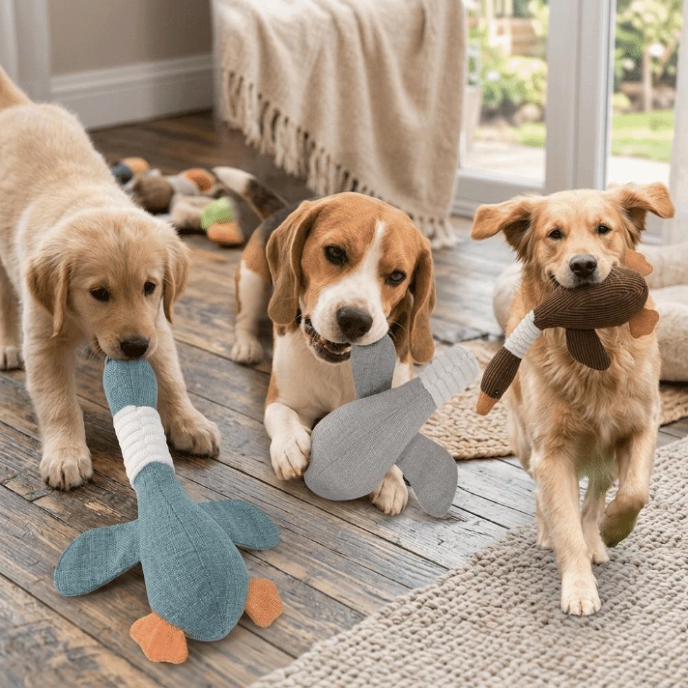 Goose Shaped Goose Pet Toy Plush Surface Dog Chew Toy Cat Molar Toy Teeth Cleaning