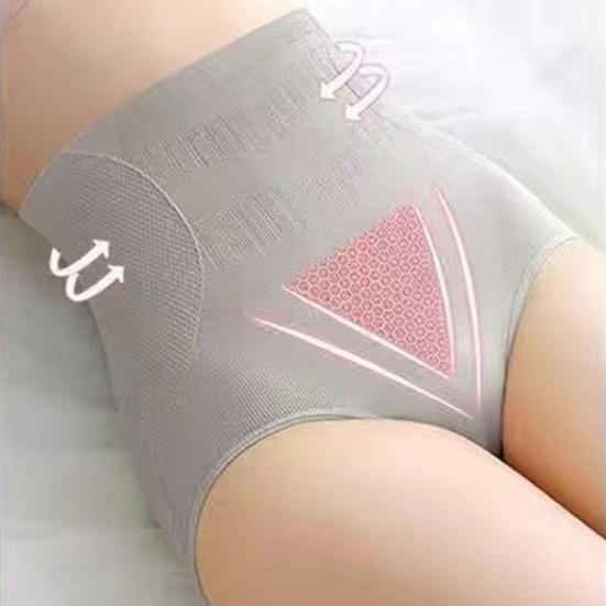 Women Panties High Waist Tummy Control Slimming Butt Lift Solid Color Soft Breathable Elastic Anti-septic Plus Size Lady Underpants Briefs Underwear