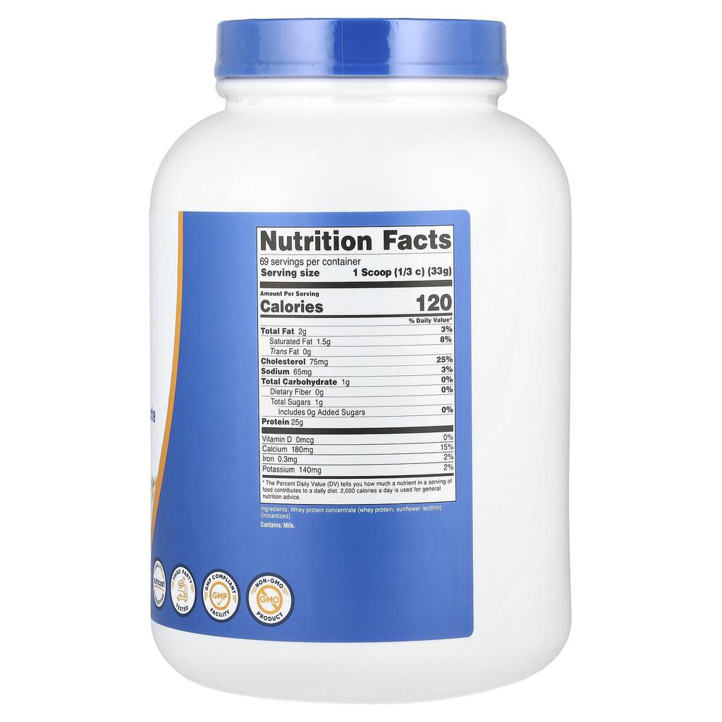 Nutricost Whey Protein Concentrate, Unflavored, 5 Lbs (2,268 G)