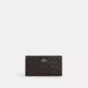 Slim Zip Wallet In Signature Canvas Gold Walnut Black