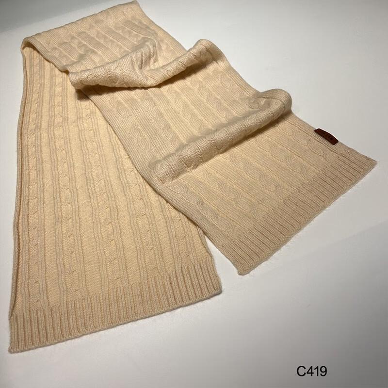 G·TENNA Women's Cable Knit Cashmere Scarf