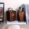 Multiple Use Wooden Pen Holder Black Walnut Pen Container Desk Organizer Wooden Pencil Box  Office