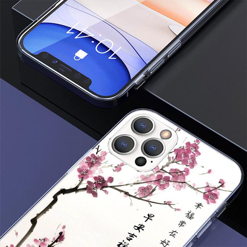 Cherry Blossom Tree Phone Case For iPhone 17 Air 16 Pro Max 16E 15 + 14 Plus 11 12 13 Mini 7 8 SE Gift Print Cover Fundas 16 Pro