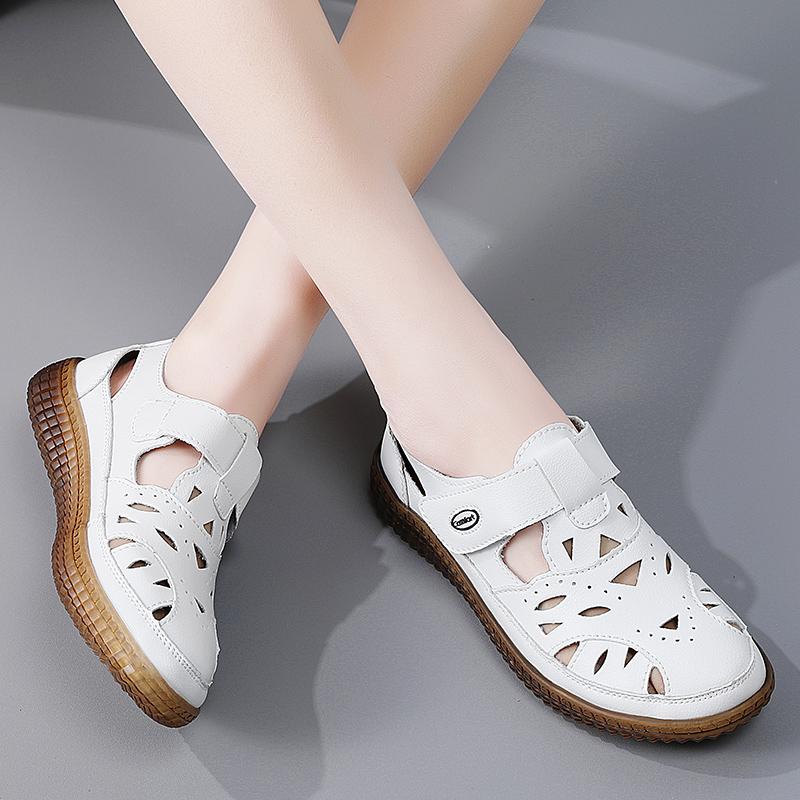 Летние женские римские сандалии Mary Jane Beach Shoes Closed Toe Casual Soft Walking Sandals for Girl Plus Size