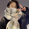 Korean Style Atmosphere Autumn and Winter Thick Scarf for Female Students Warm Couple Scarf