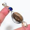 Подвеска из серебра 925 пробы с натуральным тигровым глазом и топазом 2,92 дюйма L7y18