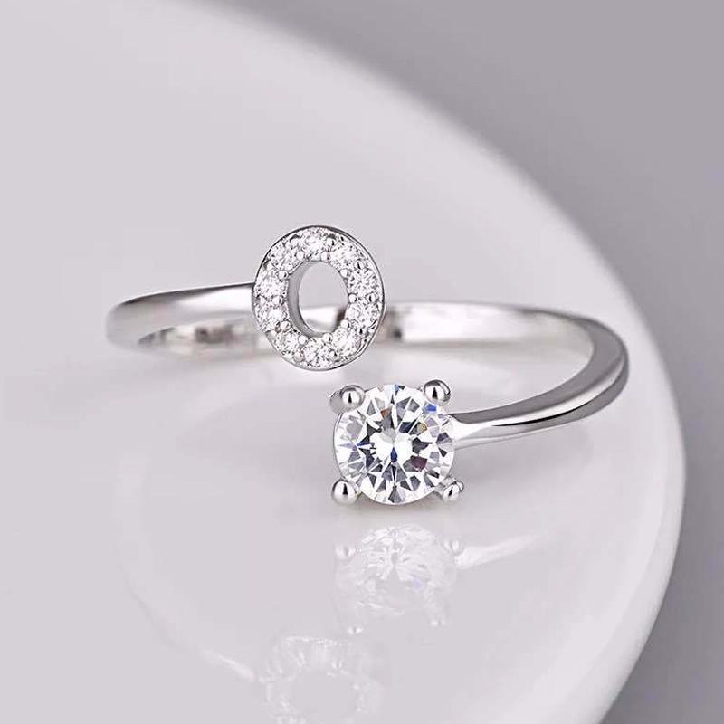 Женское регулируемое повседневное кольцо с буквой AZ, инициалом имени, модное, со стразами, для пары, элегантное, новое, складывающееся кольцо