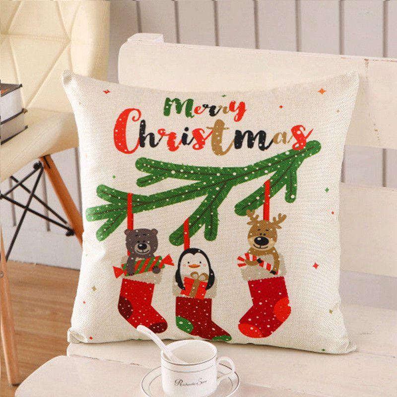 Luxurious Christmas Pillow Case Glitter Cotton Linen Sofa Throw Cushion Cover For Cozy Living