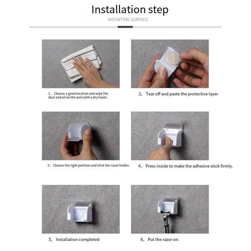 Настенный держатель для бритвы с помазком и лезвием, пылезащитная полка для ванной комнаты, стойка для хранения бритв для мужчин