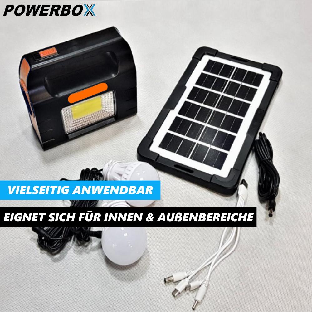 POWERBOX Solar Powerstation Solar Generator Camping Power Bank with LED Lights