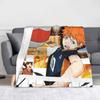 Karasuno Team Volleyball Flannel Blankets Volleyball Japanese Anime Custom Throw Blankets for Home cm Bedspread