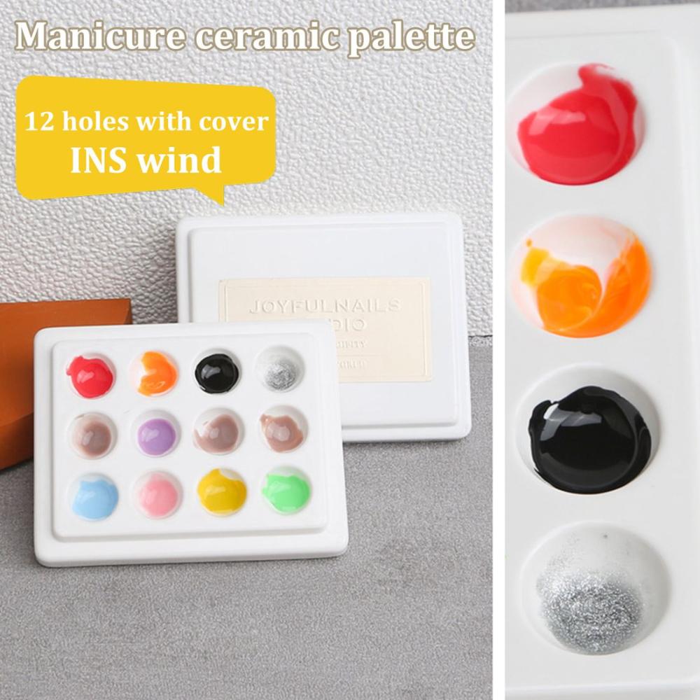 Nail Painting Tools Paint Mixing Dishes Empty Nail Art Color Palette Nail Pigment Holder Nail Polish Palette Watercolor Palette