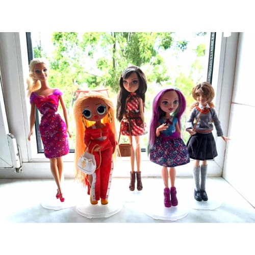 heizi Doll Stands, Set of 10, Licca-chan Stands, Nendoroid Jenny-chan 1/6 Scale Doll Figure (Clear)