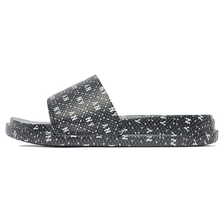 MLB Slipper EVA New York Yankees Beach Trendy Breathable Silent Non-Slip Wear-Resistant Slide Sandals Unisex sandals Black White 3ALPCDM33-50BKS