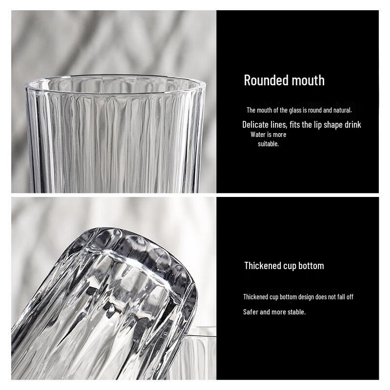 ZISIZ Handmade Transparent Glass Drinking Cup