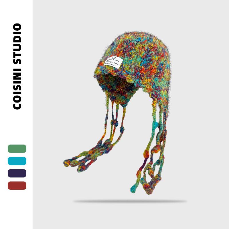 Милые медвежьи ушки Тедди флис вязаный разноцветный пуловер шапка для женщин зимние теплые защитные наушники Able Straps шапки-бомберы