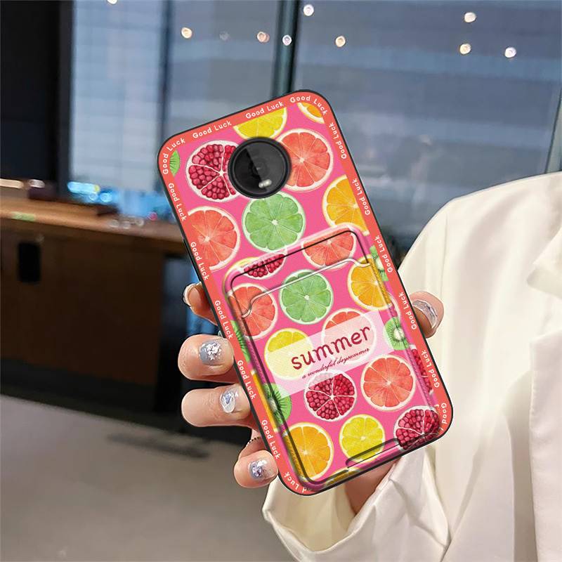 Silicone Fashion Design Phone Case For MOTO Z4 Play Full Wrap Shockproof Cute Card Slot TPU Soft Case Cartoon Back Cover