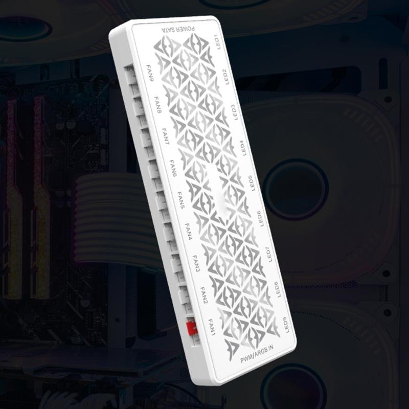 1-9 портов 2 в 1 ARGB + PWM Fan HUB 5V 3Pin ARGB Chassis Fan Controller Expansion Adapter