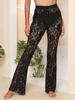 Женские европейские и американские пляжные брюки-клеш с цветочным кружевом - Стиль Z761