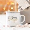 Кружки с принтом «С Новым годом» Эмалированные кофейные чашки с ручкой Чашка для горячего какао-шоколада Детская кружка для завтрака с молоком Подарок на праздник для семьи