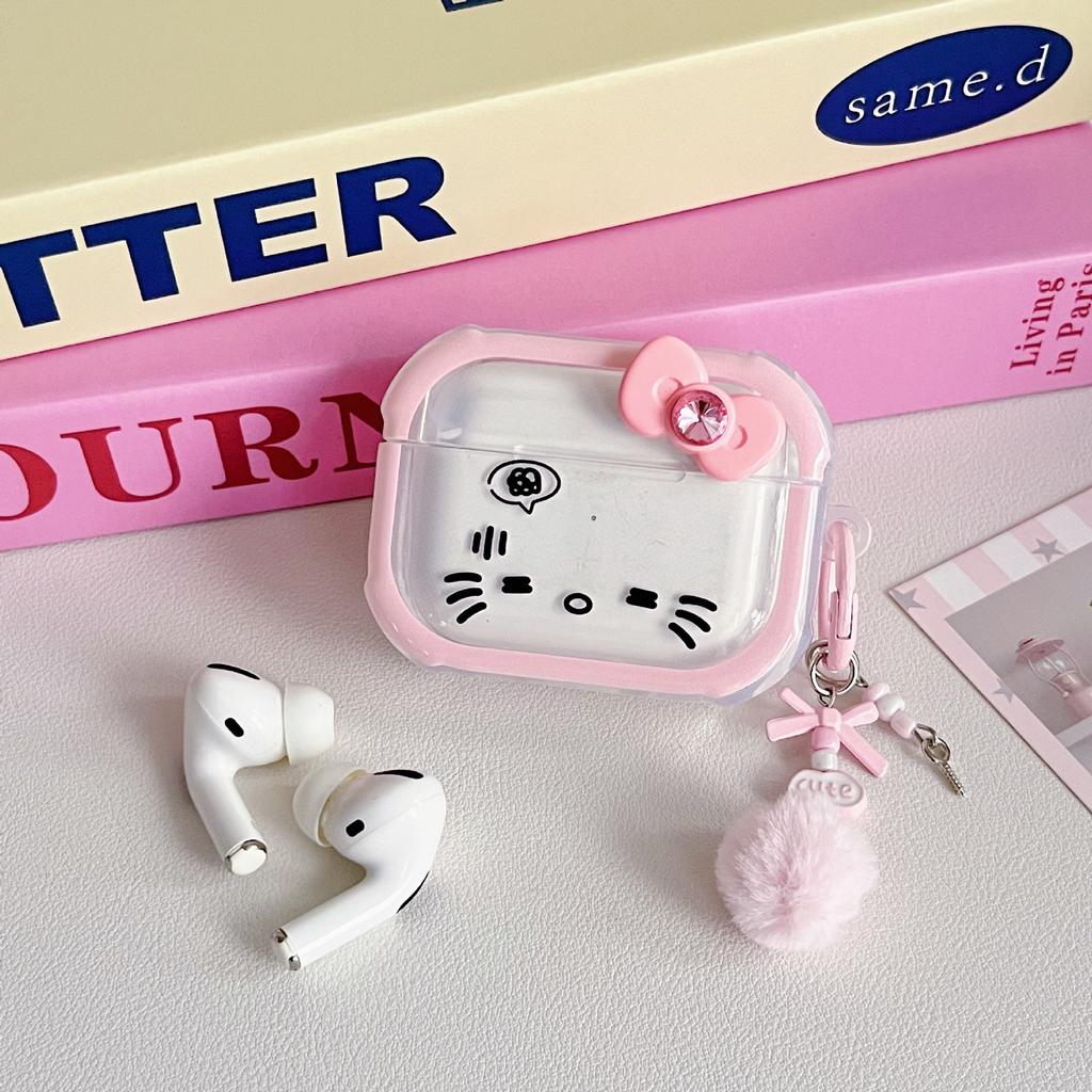 Милый котик KT подходит для защитного чехла Airpods Pro 1, четыре угла защита от падения чехол для Bluetooth-наушников Apple 1-го поколения